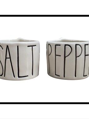 Rae Dunn Salt Pepper Open Pinch Pot Cellar Set Glazed Ceramic Kitchen Collector